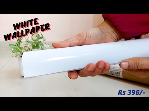 ₹396 में Glossy White Marble Finish Wallpaper | Work Table Makeover  | Glossy White Wallpaper Amazon