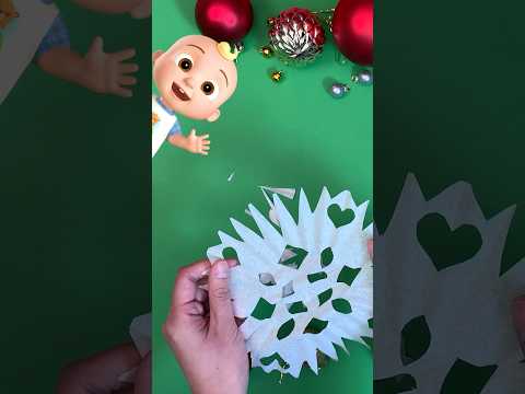 DIY Snowflakes 1-2-3! Easy CoComelon CHRISTMAS ❄️!  #shorts #cocomelon