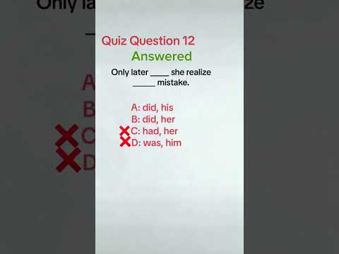 Quiz Question 12 Answered | English Grammar