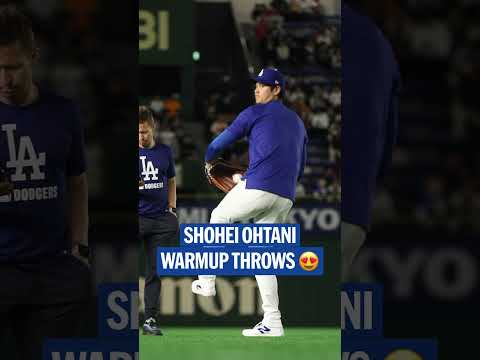 Shohei Ohtani gets loose ahead of Tokyo Series exhibition action 🫡