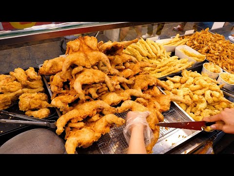 Fried chicken and chicken gangjeong made by frying a whole chicken - korean streetfood