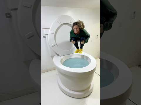 SUPER BIG CANNONBALL with Biggest Splash Ever into the Worlds Largest Toilet #shorts