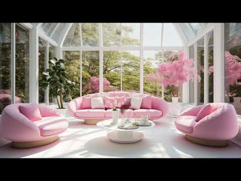 Pink Living Room Sunroom Leaves Falling Spring Butterflies Calming Relaxing Studying Instrumental