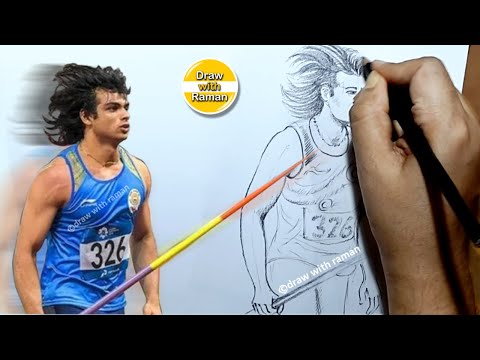 Neeraj Chopra Drawing | Neeraj Chopra Sketch