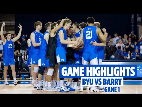 BYU Men's Volleyball vs Barry - Game 1 | Full Game Highlights (2025)