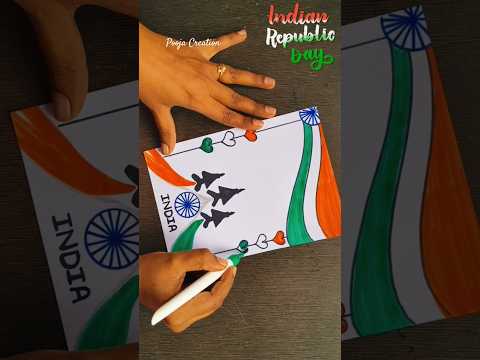 Republic day drawing 🇮🇳 | Tricolour Borders /Project Work Designs/Desh Bhakti Portfolio #shorts