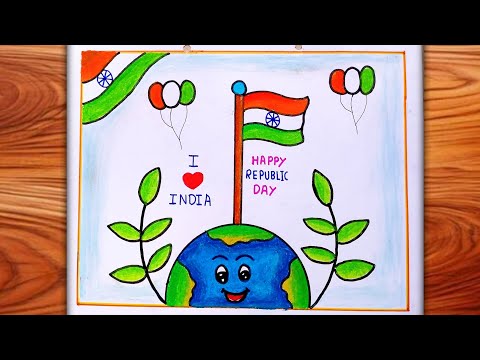 very easy Republic day drawing l Republic day poster drawing l Happy republic day drawing