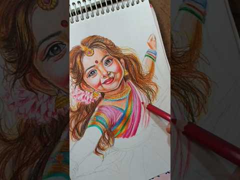 drawing Radhe part 2 #radhakrishna #radha #easydrawing #radheradhe #pencilart #colors #shorts