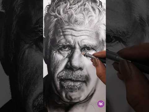 Ron Perlman pencil #portrait #ronperlman #actor #art #graphitepencil #viral #shorts  #drawing