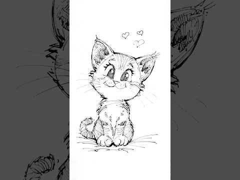 How to draw a kitten cat