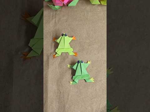 Paper frog Making | origami crafts  #craft #shorts