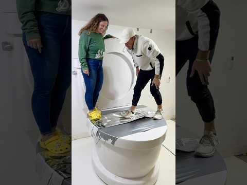 I Made a CRAZY PRANK For my Boyfriend in the Giant Toilet with Duct Tape and He FELL For It #shorts