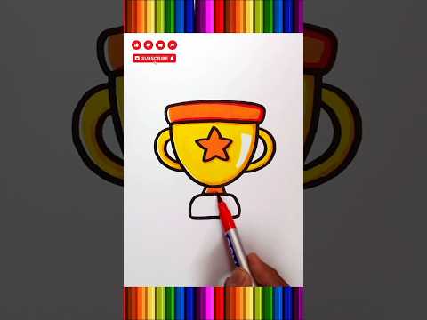 how to coloring a trophy #drawing #easydrawing #coloring #shorts