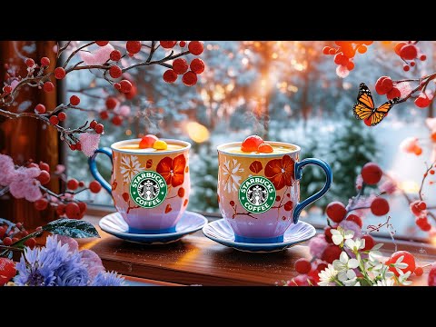 ❄️Starbucks Seasonal Delights Jazz Cafe Vibes🌸スターバックスの魅力的な雰囲気🦋心温まるカップと美しい景色、朝のカフェジャズミュージック☕️ bgm 作業用