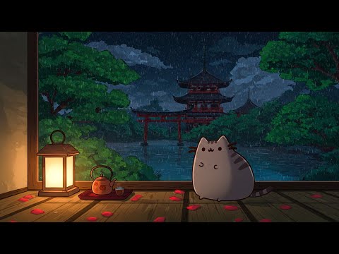 Pusheen Rainy Day Lofi 🌧️ Cozy & Relaxing Beats ☕ Chill Study Music 🎶