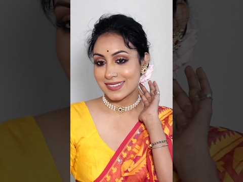 Sarswati Puja Makeup Tutorial #yellowsareemakeup