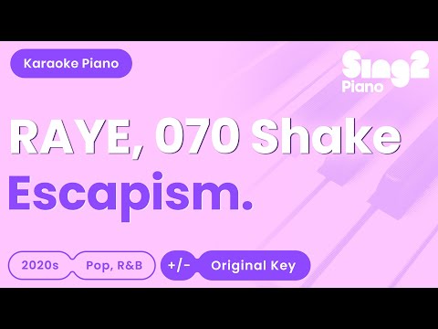 RAYE, 070 Shake - Escapism. (Piano Karaoke)