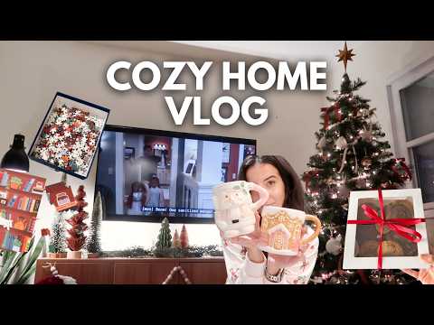 COZY NIGHT VLOG (hot chocolate COOKIES, holiday mugs & using puzzles as self care)