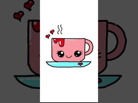 How to draw a tea cup kawaii