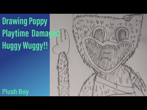 Drawing Poppy Playtime Damaged Huggy Wuggy!! ✍️ @PlushBoyHuggy