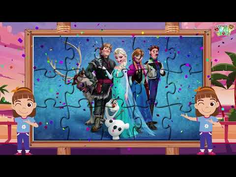 How to Complete a Jigsaw Puzzle with Elsa, Anna, Olaf and Their Friends | Frozen