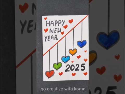 🥰Happy new year🥰 card 2025 / Handmade new year card idea/ How to make new year greeting card #shorts