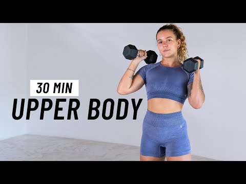 30 Min Full Upper Body Workout - Tone and Build Strength With Dumbbells At Home