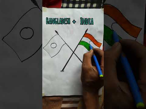 Indian Flag 🇮🇳and bangladesh flag 🇧🇩drawing ||#shorts #ytshorts #shortsarts