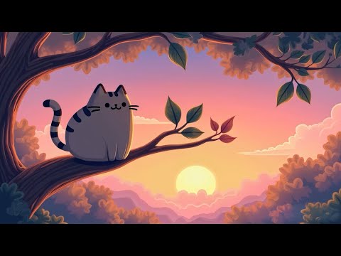 Pusheen’s Sunset Lofi Mix 🌅 Relaxing Beats for Study and Daydreaming