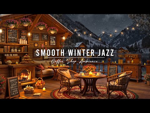 Cozy Winter Coffee Shop Ambience ~ Smooth Jazz Music for Work ⛄ Relaxing Jazz Instrumental Music