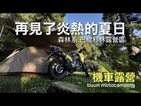 【機車露營】再見了炎熱的夏日｜巴棍杉林露營區｜ft宏仔老爸｜森林系營區｜V-STORM 250SX鈴木小油鳥