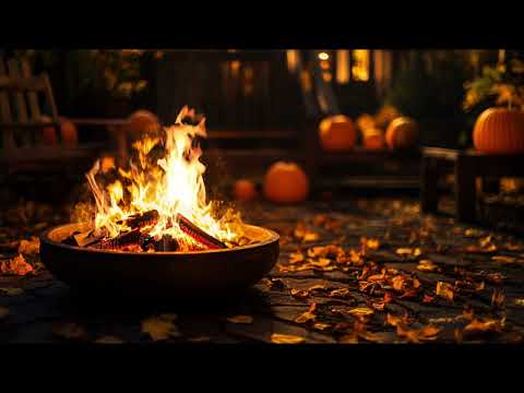 Cackling Fire pit Cozy Fall Ambience 🍁Wood Burning Cackling Sounds Soothing Calming Relaxing