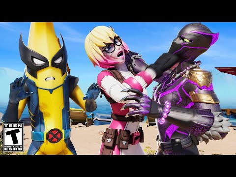 GWENPOOL and SHURI Black Panther FIGHT for PEELVERINE'S LOVE... Fortnite Short Movie