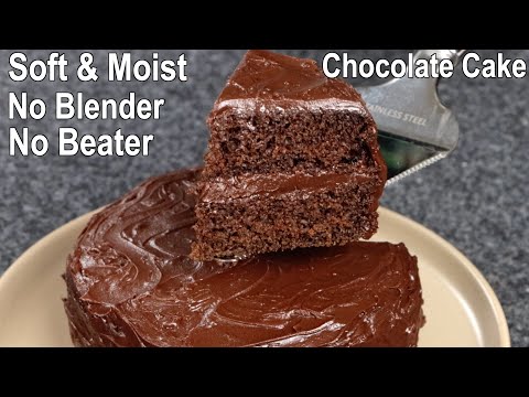 Moist & Soft Fudgy Chocolate Cake with Common Ingredients