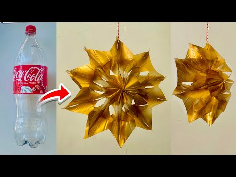 How to Make 3D Star with Plastic Bottle for Christmas Decoration | Star Lantern