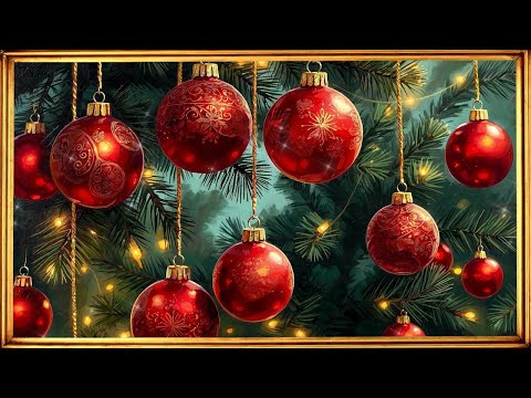 Christmas Greetings | Christmas Frame TV Art Screensaver | 4K Christmas Art | Gold Frame TV Art |