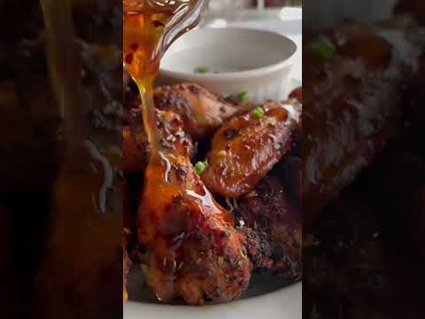 Crispy Air Fryer Chicken Wings With Hot Honey! Yes, please! #airfryerrecipes Recipe in caption