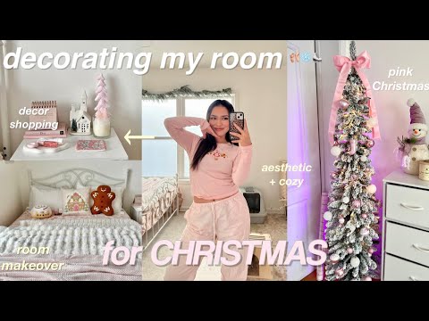 CHRISTMAS ROOM MAKEOVER 🩰❄️ decor shopping, haul, decorate w/me + room tour!!