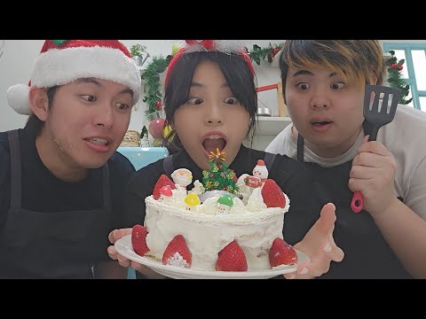 りあん達とクリスマスケーキ作った！🎄