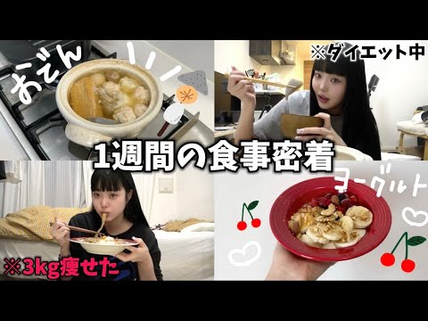 【痩せた】生理前で食欲が止まらない24歳女🐷ダイエット中の1週間食事密着👩🏻‍🍳🍒