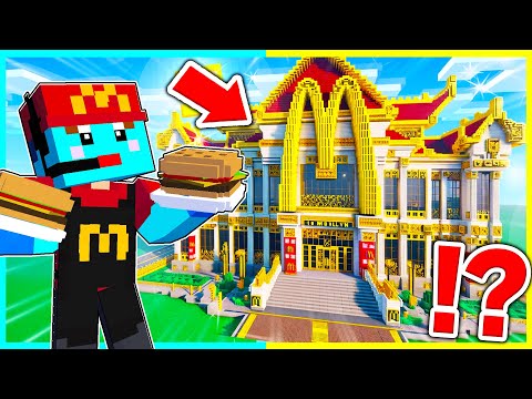 マクドナルドの店員になって大金持ちになるマインクラフト🍟【まいくら / マインクラフト】