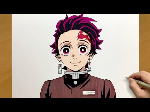 How to Draw Tanjiro Kamado Step by Step || Demon Slayer Drawing Tutorial || Easy Anime Art