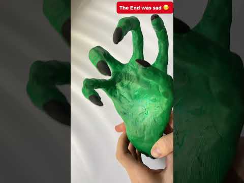 Part 2 💚The green hand💚 #diy #shorts #clayart