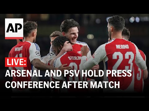 LIVE: Arsenal and PSV hold press conference after Champions League match