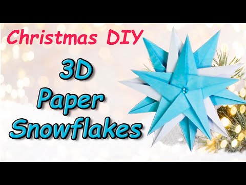 DIY 3D Paper Snowflakes origami Christmas DIY