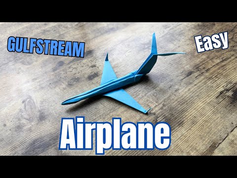 ORIGAMI GULFSTREAM AIRPLANE TUTORIAL | MAKE PAPER AIRPLANE GULFSTREAM PRIVATE JET STEP BY STEP