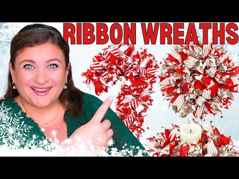 Create a Festive Candy Cane Ribbon Wreath & Centerpiece with Ease!