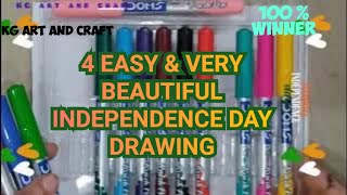 Independence day drawing ideas/ tricolour craft for 15 augusts @KGartandcraft