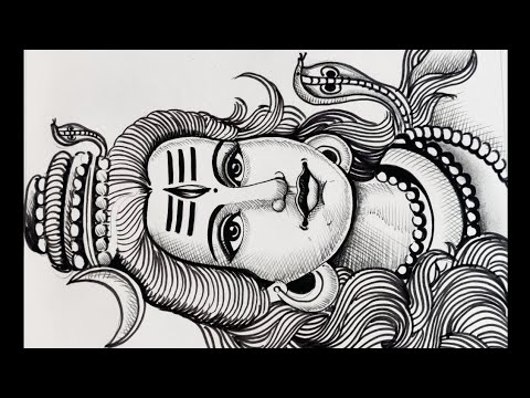 How to draw a beautiful drawing of Lord Shiva Face using an interesting method/Mahashivratri special