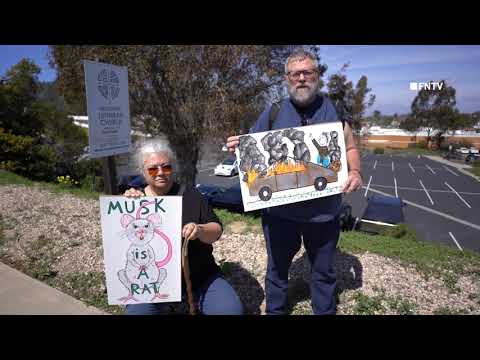 Protest Outside TESLA Dealership in San Diego - California